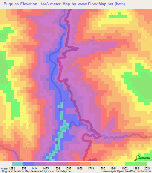 Buguias,Philippines Elevation Map