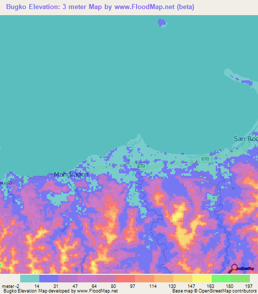 Bugko,Philippines Elevation Map