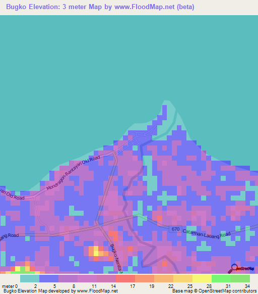 Bugko,Philippines Elevation Map