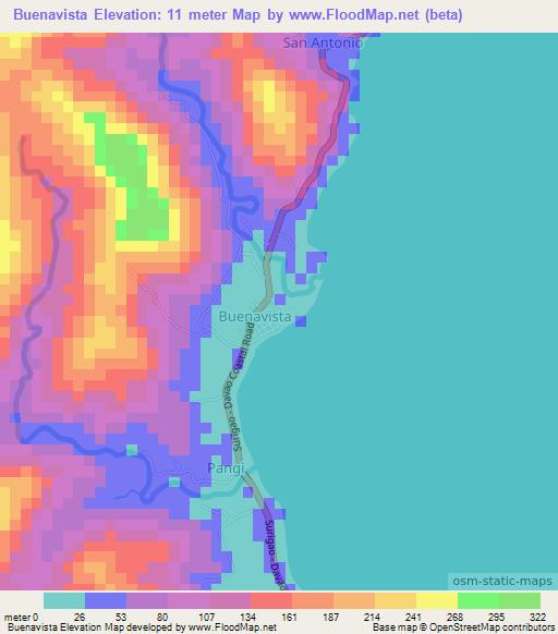 Buenavista,Philippines Elevation Map
