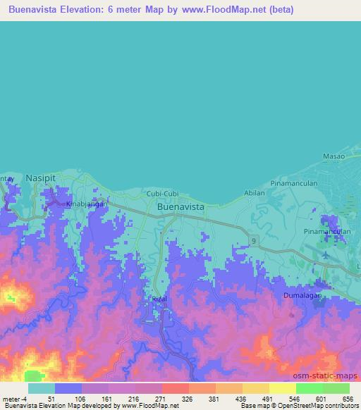 Buenavista,Philippines Elevation Map