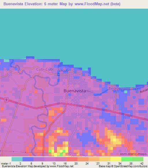 Buenavista,Philippines Elevation Map