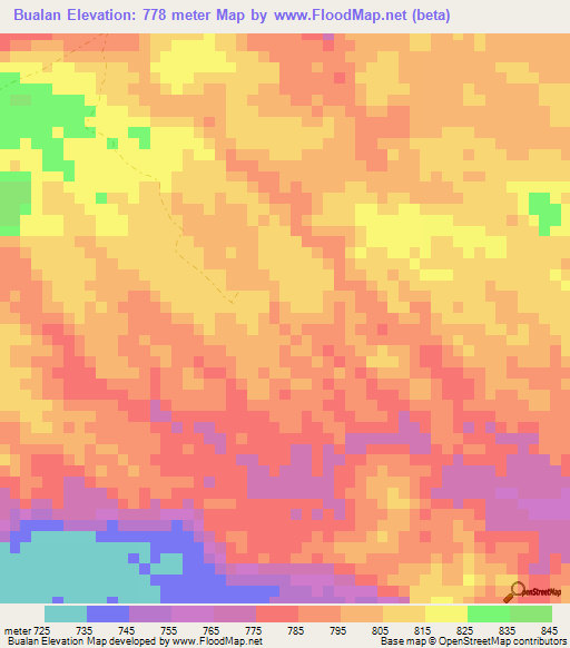 Bualan,Philippines Elevation Map