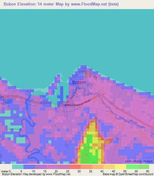 Bobon,Philippines Elevation Map