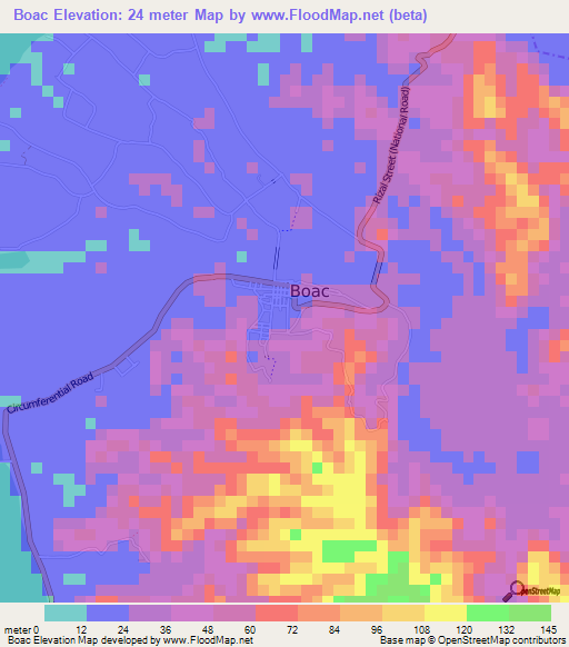 Boac,Philippines Elevation Map