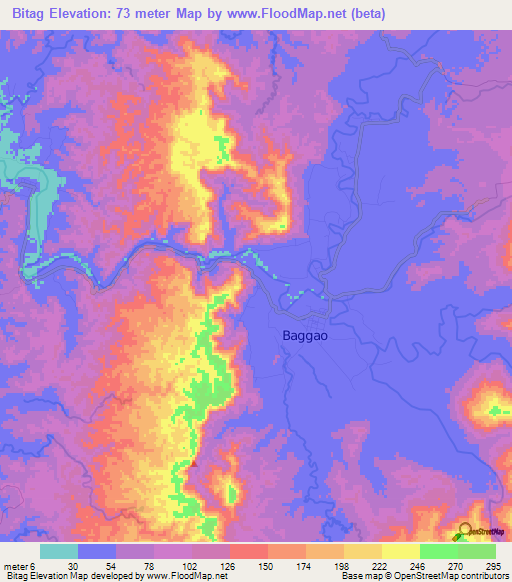 Bitag,Philippines Elevation Map