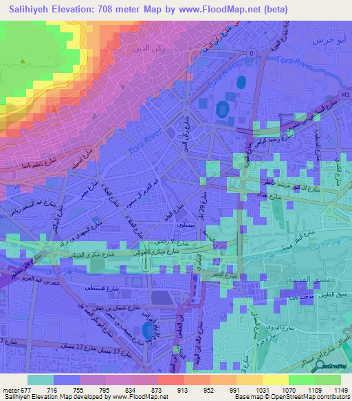Salihiyeh,Syria Elevation Map