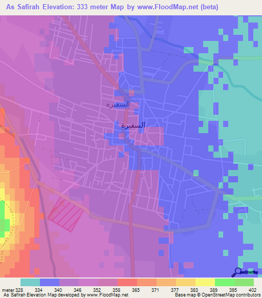 As Safirah,Syria Elevation Map