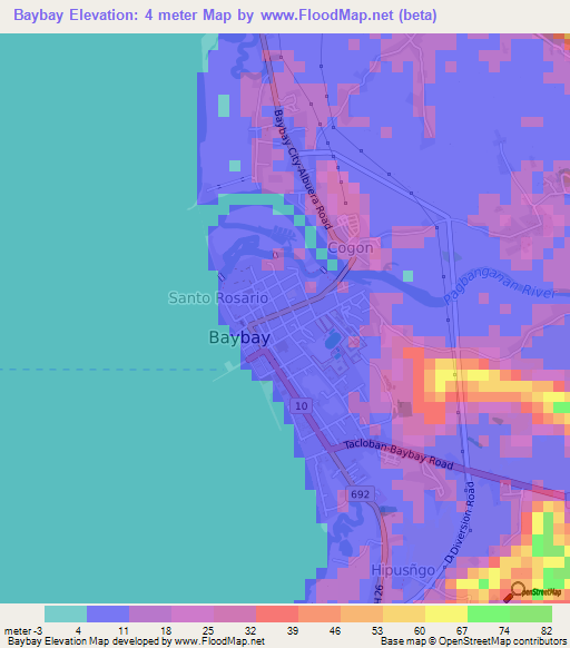 Baybay,Philippines Elevation Map