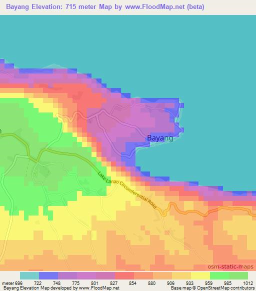 Bayang,Philippines Elevation Map