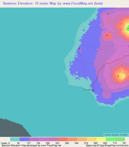 Bawison,Philippines Elevation Map