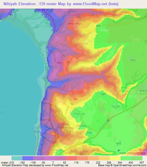 Nihiyah,Syria Elevation Map
