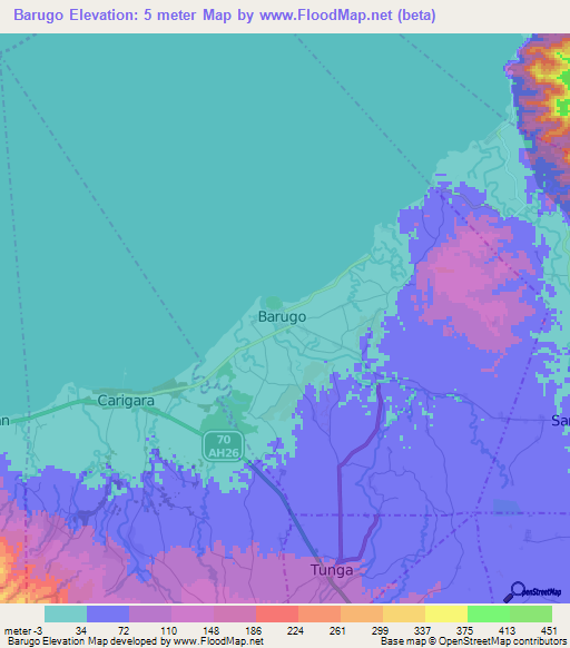 Barugo,Philippines Elevation Map