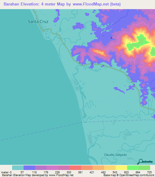 Barahan,Philippines Elevation Map