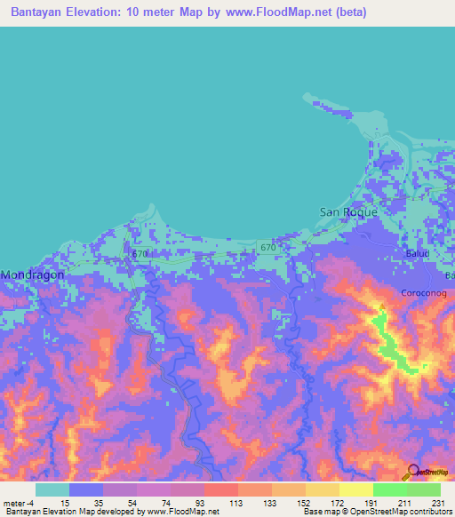 Bantayan,Philippines Elevation Map