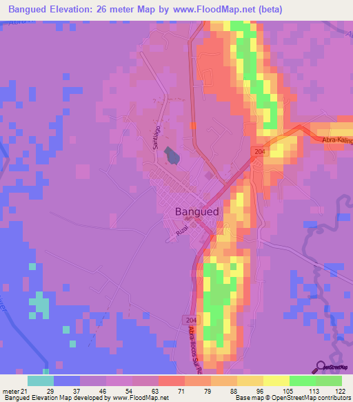 Bangued,Philippines Elevation Map