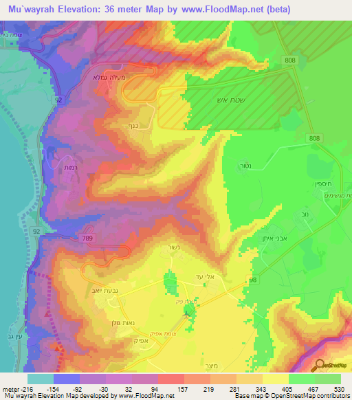 Mu`wayrah,Syria Elevation Map