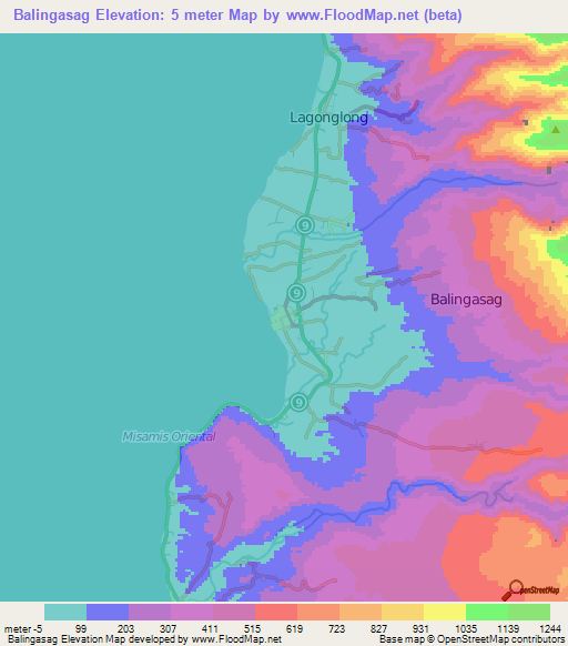Balingasag,Philippines Elevation Map