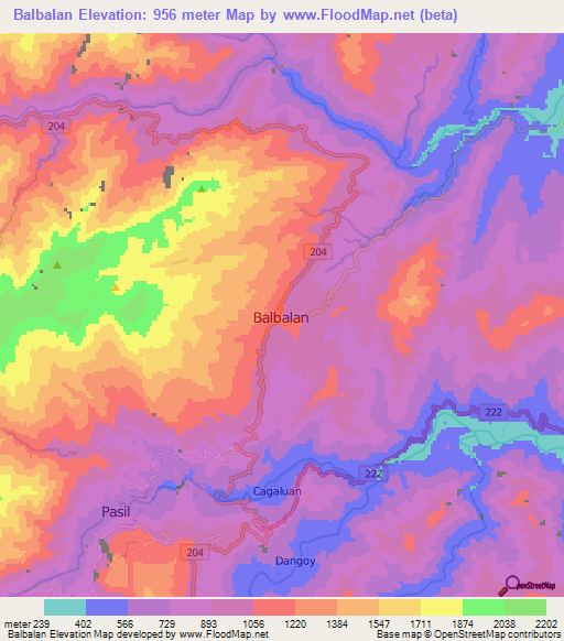 Balbalan,Philippines Elevation Map