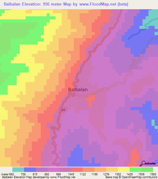 Balbalan,Philippines Elevation Map