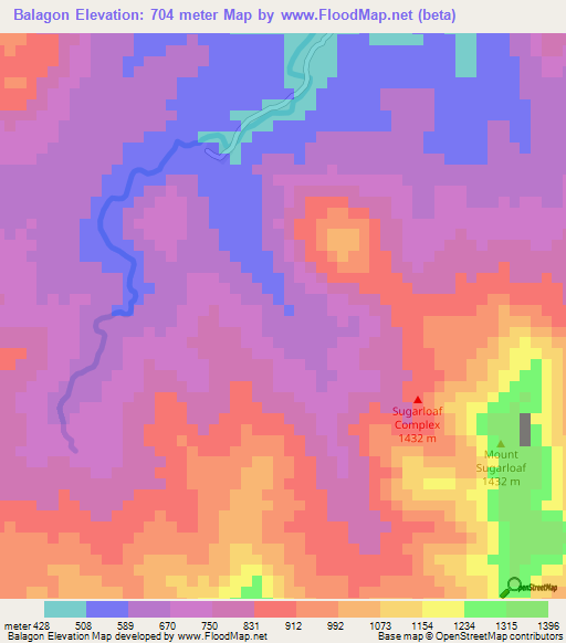 Balagon,Philippines Elevation Map