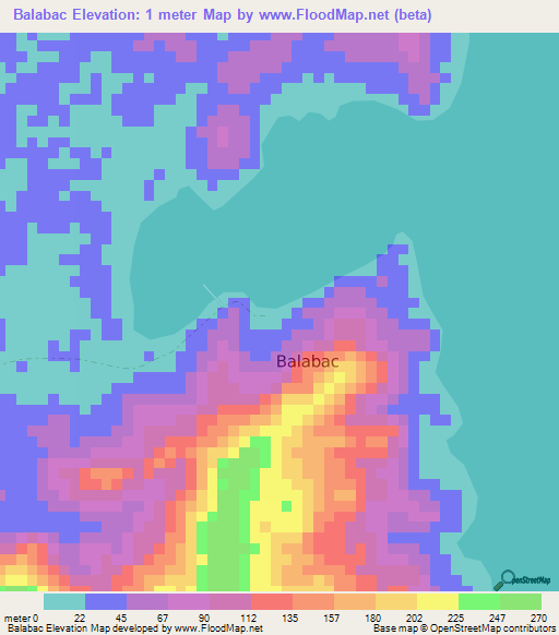 Balabac,Philippines Elevation Map