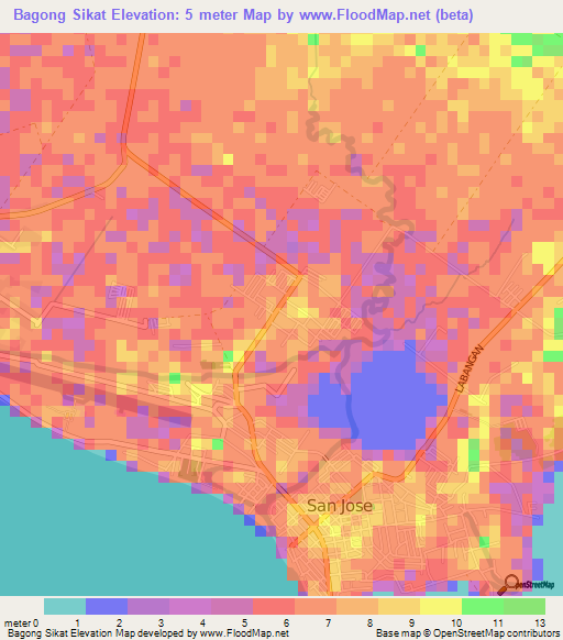 Bagong Sikat,Philippines Elevation Map