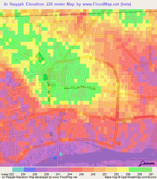 Ar Raqqah,Syria Elevation Map