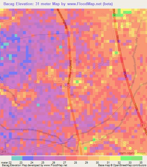 Bacag,Philippines Elevation Map