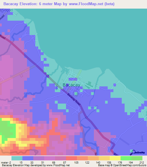 Bacacay,Philippines Elevation Map