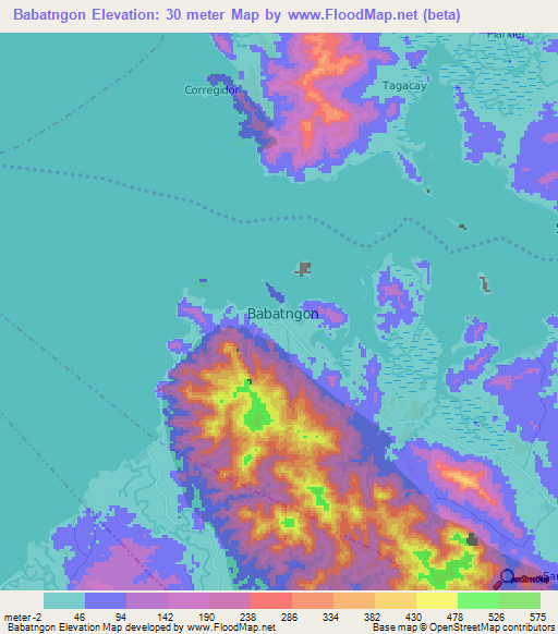 Babatngon,Philippines Elevation Map