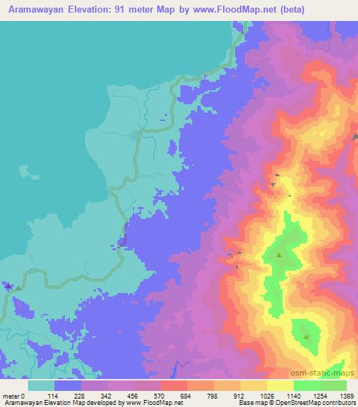 Aramawayan,Philippines Elevation Map