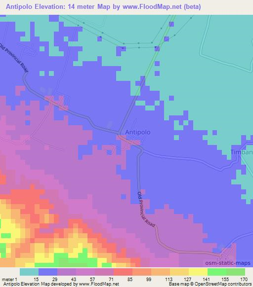 Antipolo,Philippines Elevation Map