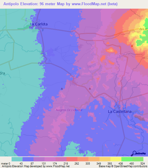 Antipolo,Philippines Elevation Map