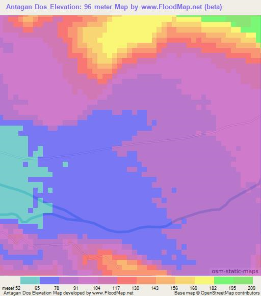Antagan Dos,Philippines Elevation Map