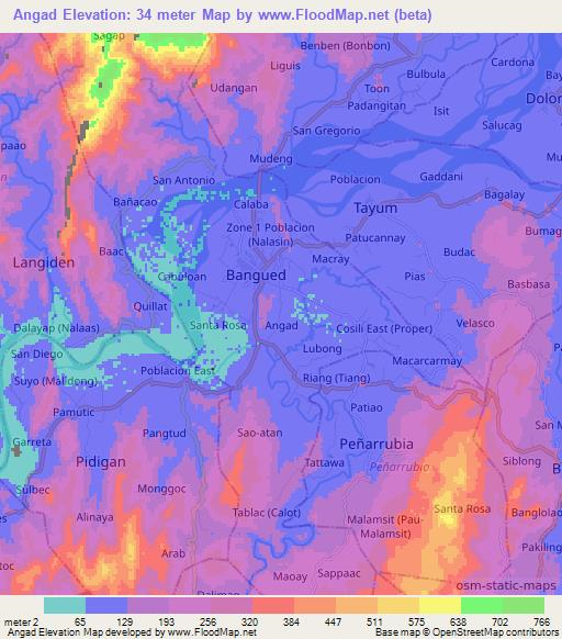Angad,Philippines Elevation Map