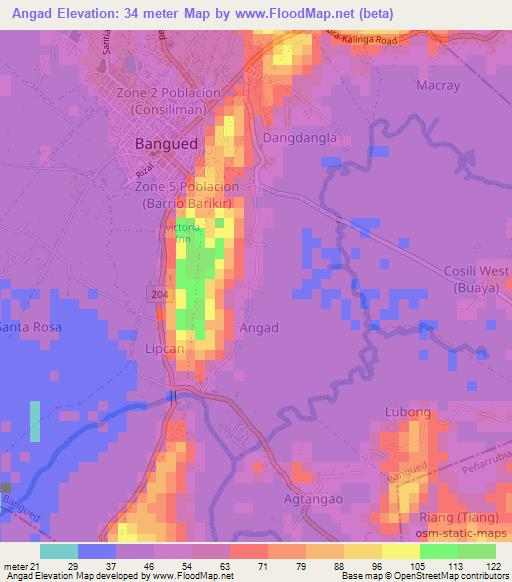 Angad,Philippines Elevation Map