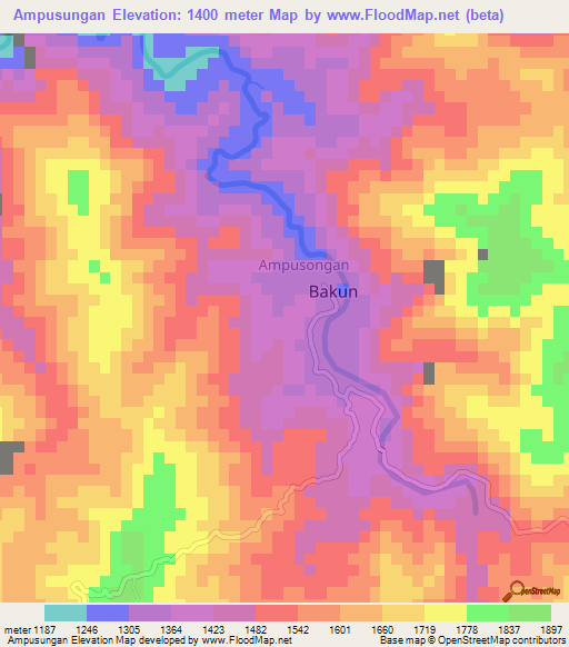 Ampusungan,Philippines Elevation Map