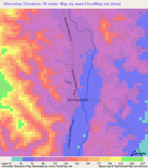 Alimodian,Philippines Elevation Map