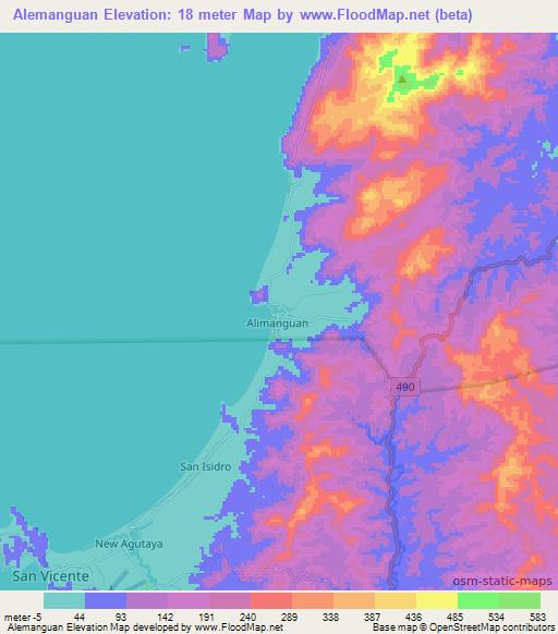 Alemanguan,Philippines Elevation Map