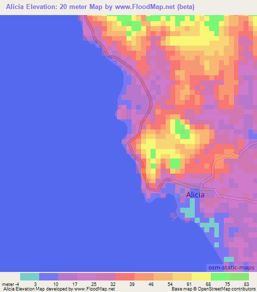 Alicia,Philippines Elevation Map