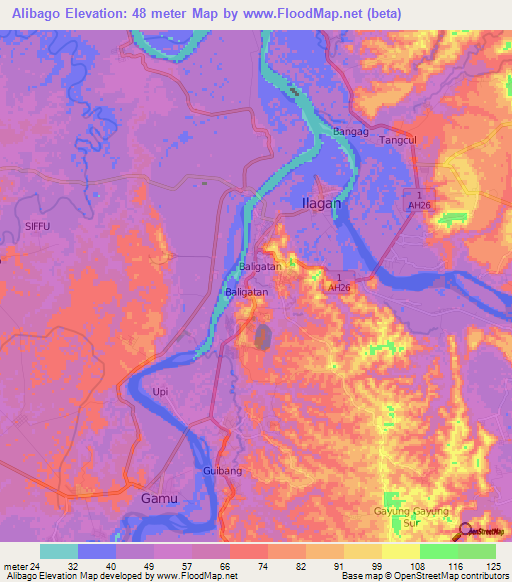 Alibago,Philippines Elevation Map