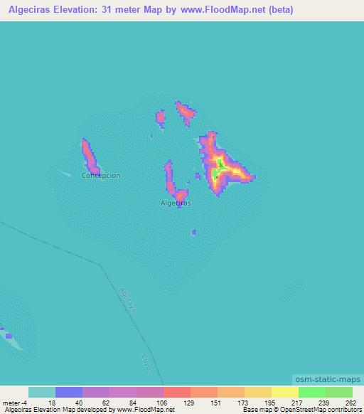 Algeciras,Philippines Elevation Map
