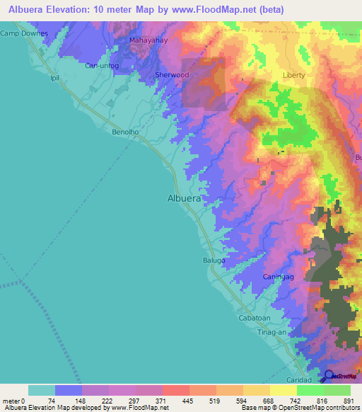 Albuera,Philippines Elevation Map