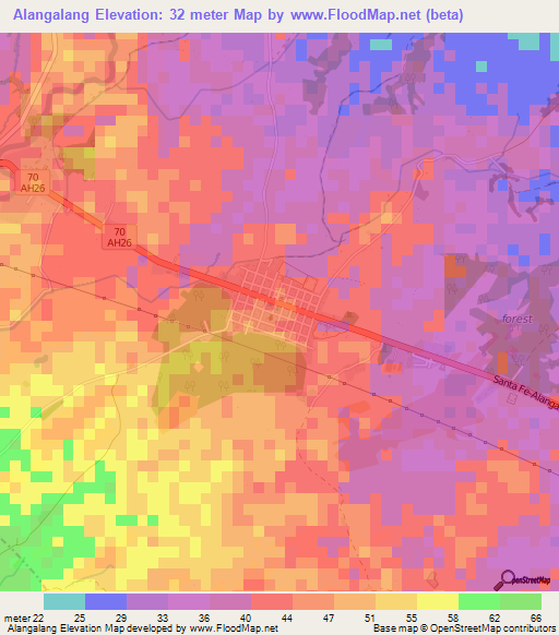 Alangalang,Philippines Elevation Map