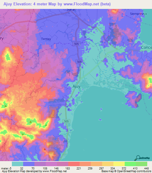 Ajuy,Philippines Elevation Map