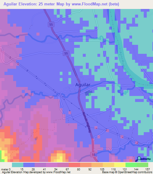Aguilar,Philippines Elevation Map