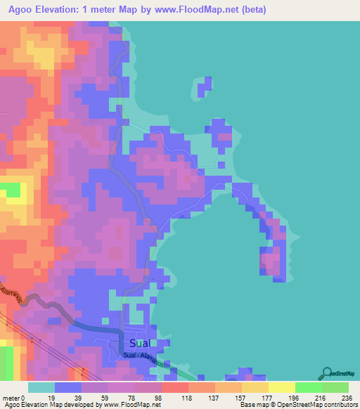 Agoo,Philippines Elevation Map