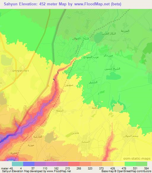 Sahyun,Syria Elevation Map
