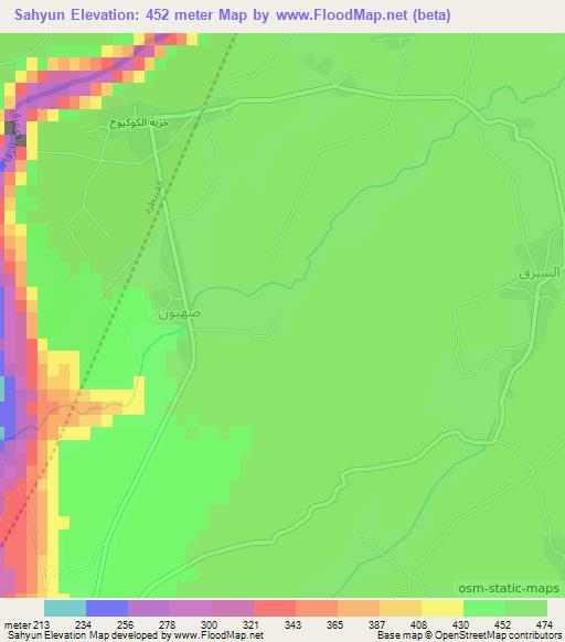 Sahyun,Syria Elevation Map